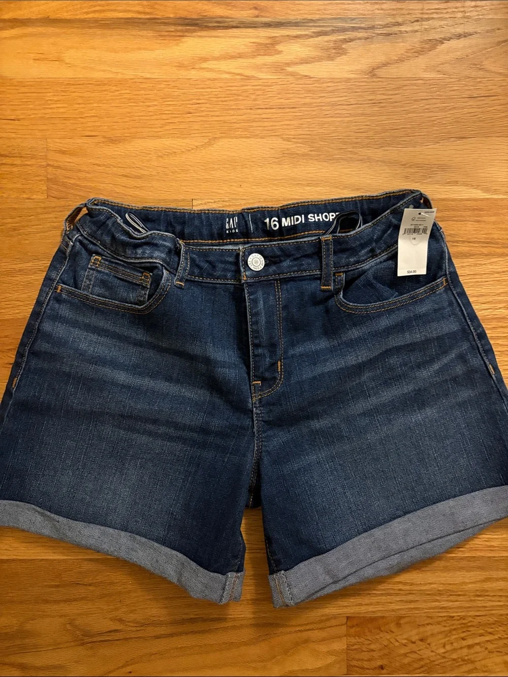 GAP Dark Indigo Rolled Hem Denim Shorts